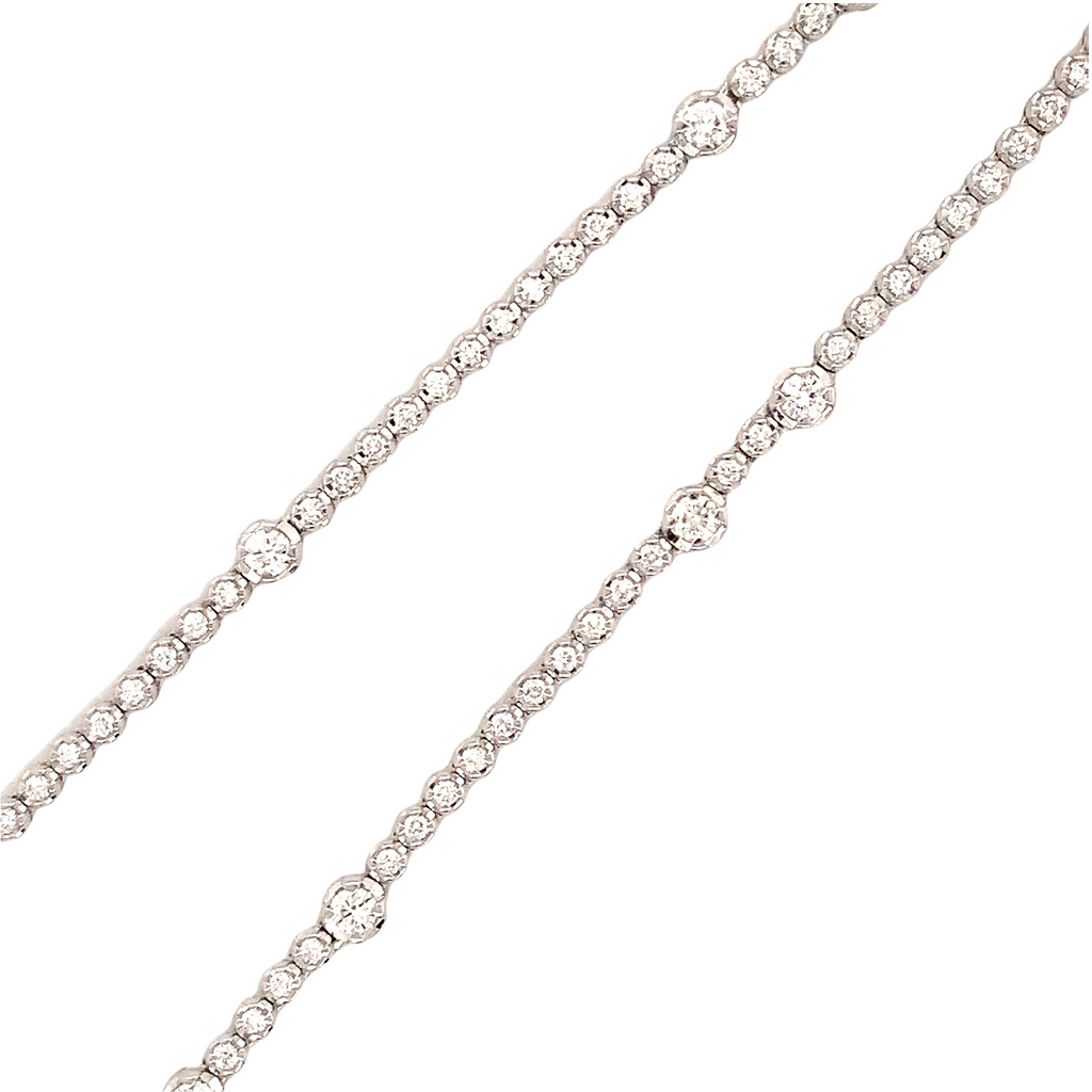 A Link Collection Opera Length Diamond Chain Necklace 3.66 cts. tw Set in 18K White Gold 32" in Legnth - Image 4 of 4
