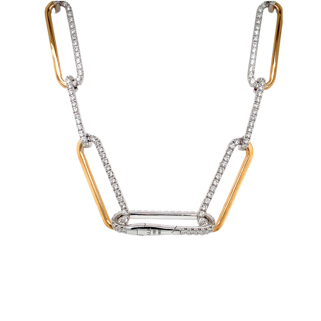 A Link Collection Paper Clip Diamond Chain set in 18Kt Yellow and White Gold - Image 2 of 5