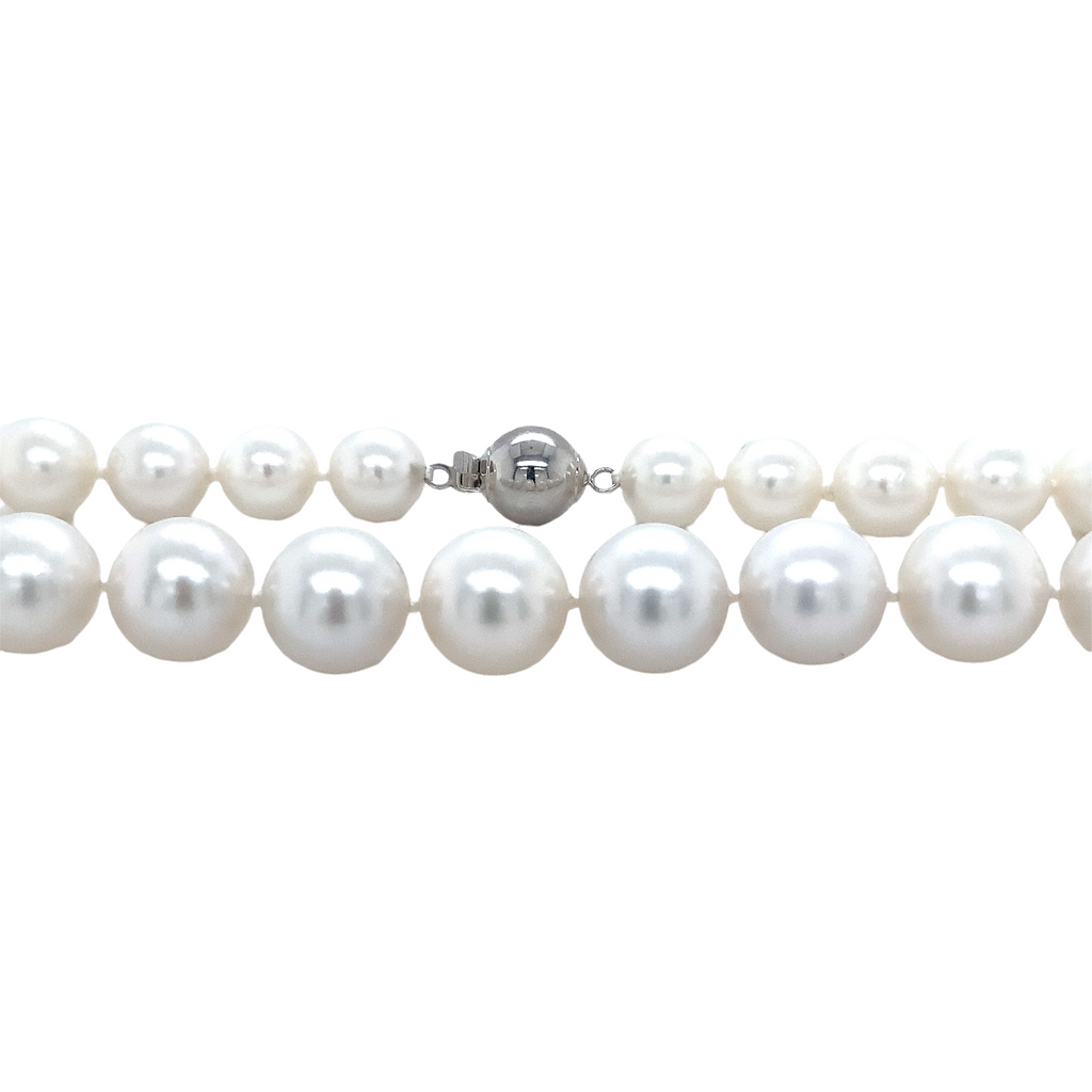 ASBA Collection AAA Graduated White South Sea Pearl Necklace with14K White Gold Clasp - Image 3 of 3