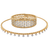A Link Collection Bezel Set Beaded Etruscan Style Cuff Diamond Bracelet 1.39 cts. tw. Set in 18K two Tone Gold - Image 3 of 6