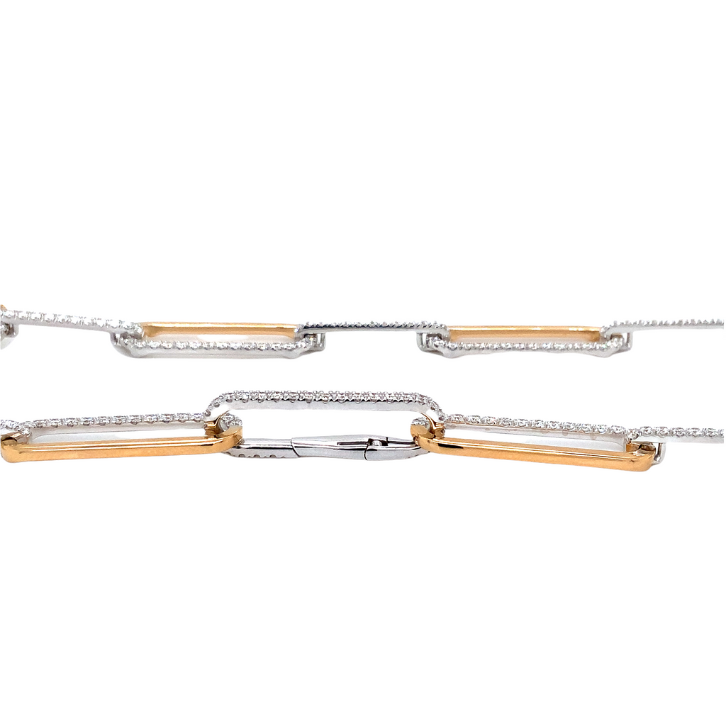 A Link Collection Paper Clip Diamond Chain set in 18Kt Yellow and White Gold - Image 4 of 5