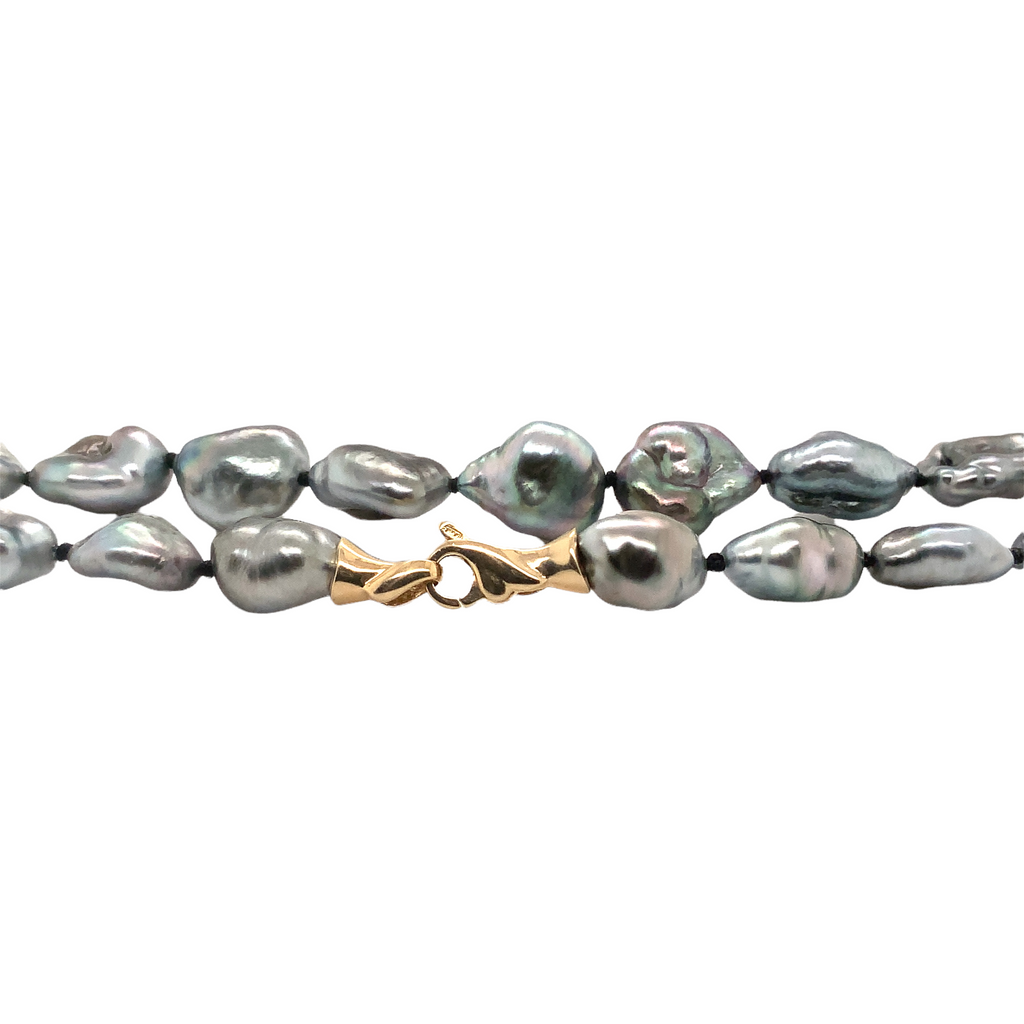 ASBA Collection Natural Keshi Baroque South Sea Cultured Pearl Necklace with 14K Yellow Gold Lobster Clasp - Image 2 of 3