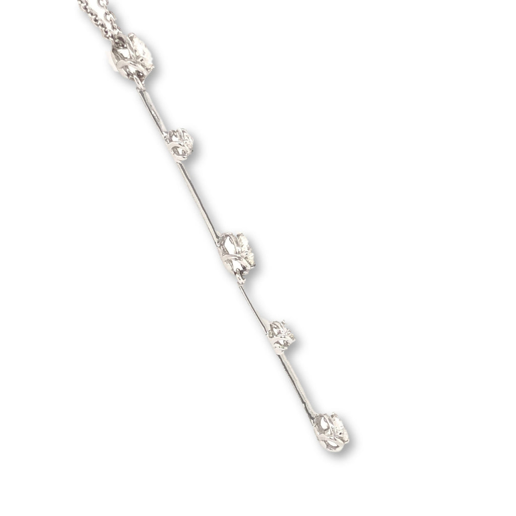 A. Link 5 Stone Drop Diamond Necklace Adjustable Chain 0.62ctw 18 Karat White Gold | Blacy's Fine Jewelers
