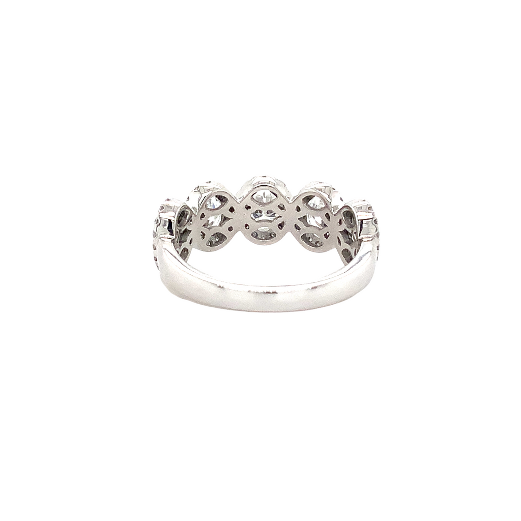 Roman + Jules 5 Stone Oval Shape Diamond Halo Band set in Platinum 1.77 cts t.w. - Image 2 of 4