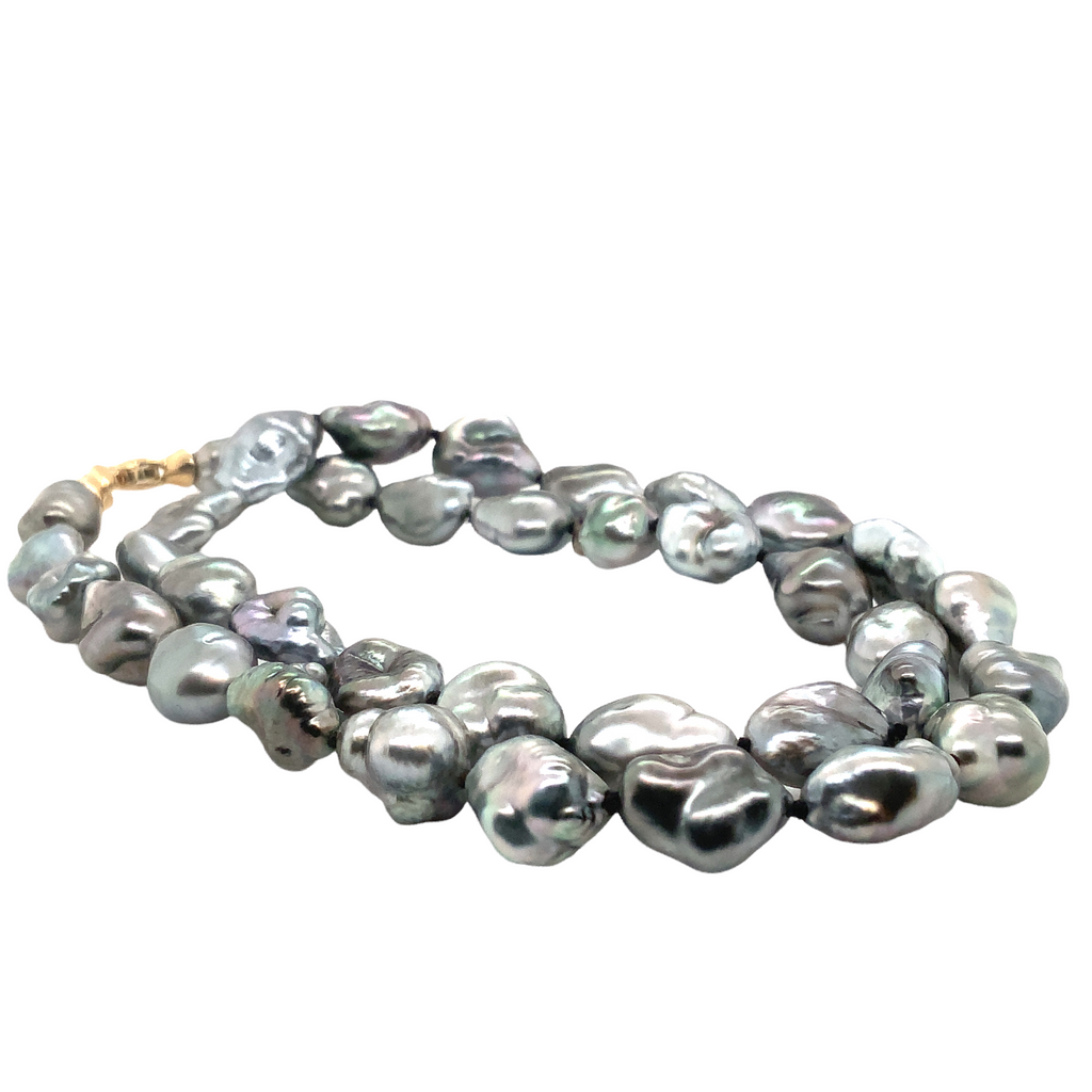 ASBA Collection Natural Keshi Baroque South Sea Cultured Pearl Necklace with 14K Yellow Gold Lobster Clasp - Image 3 of 3