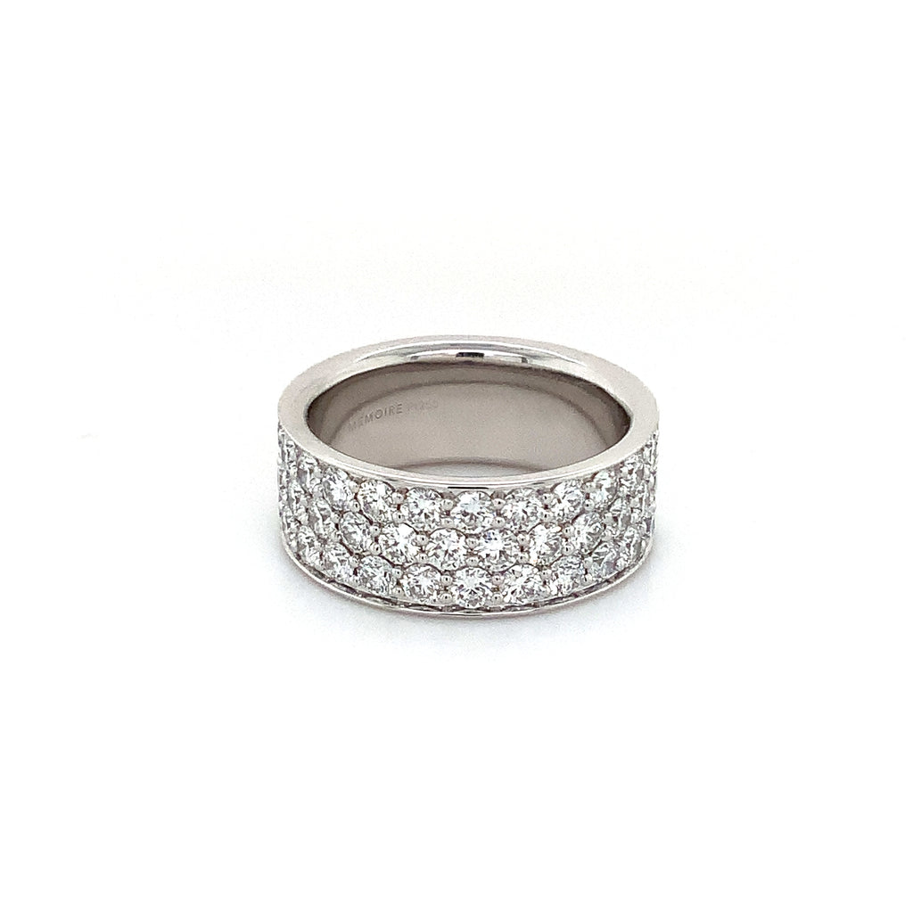 Memoire Collection Pavé Silk Half Round Diamond Band 2.27ctw Set in Platinum - Image 2 of 7