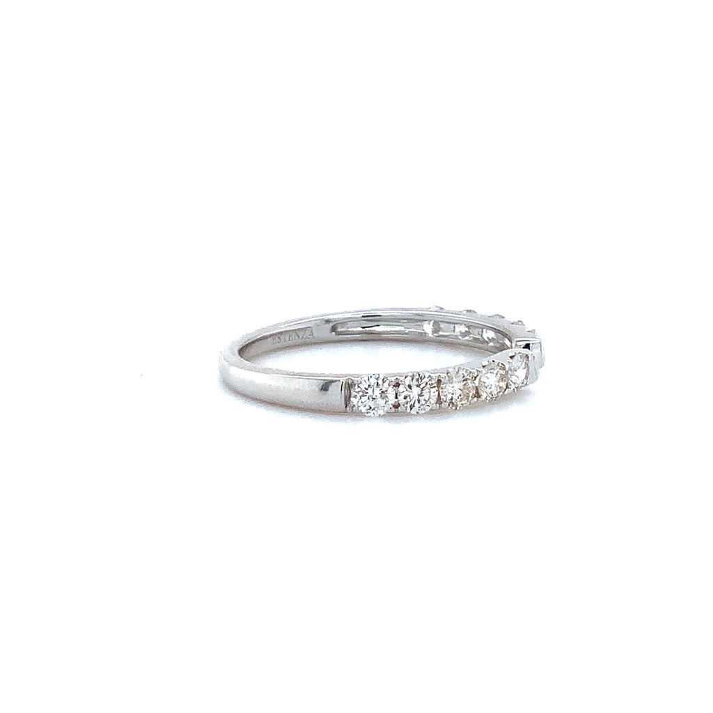 open round brilliant cut diamond stackable band 0.55ctw 14k white gold