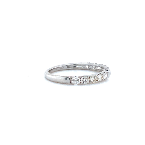 open round brilliant cut diamond stackable band 0.55ctw 14k white gold