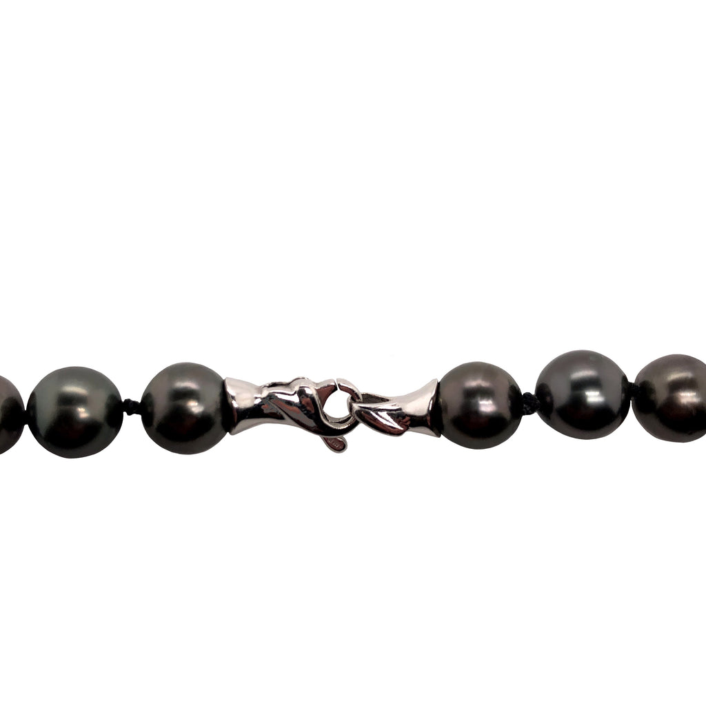 cultured natural black south sea tahitian peacock aaa grade 11 - 13 mm pearl strand 18 inch necklace