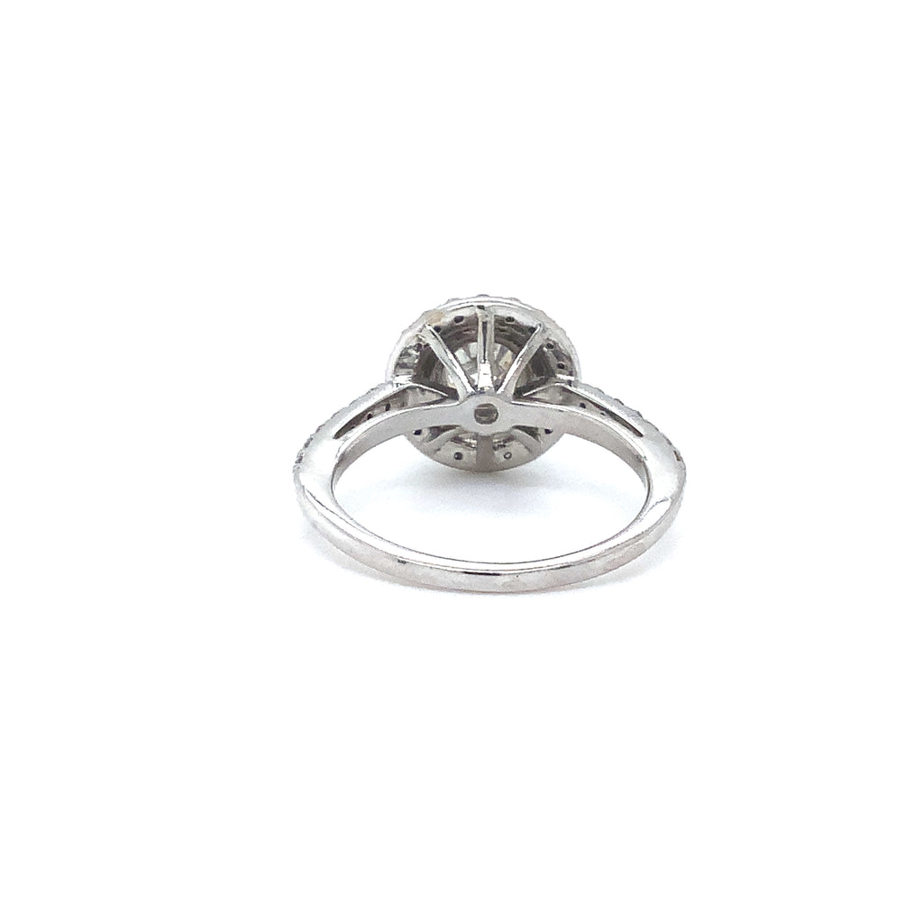 Double Diamond Halo Ring set in 14K White Gold 1 Carat Total Weight - Image 4 of 5
