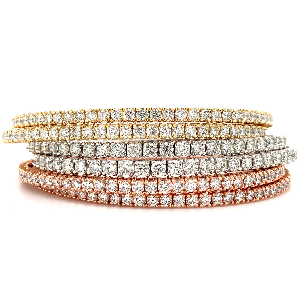 Flexi Double Row Diamond Tennis Bracelet 6.50 carats t.w. 14K Yellow Gold - Image 5 of 5