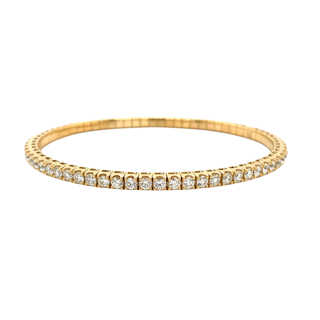 A Link Collection Classic Stretchy Diamond Bracelet 3.44ct Set in 18K Yellow Gold - Image 2 of 7