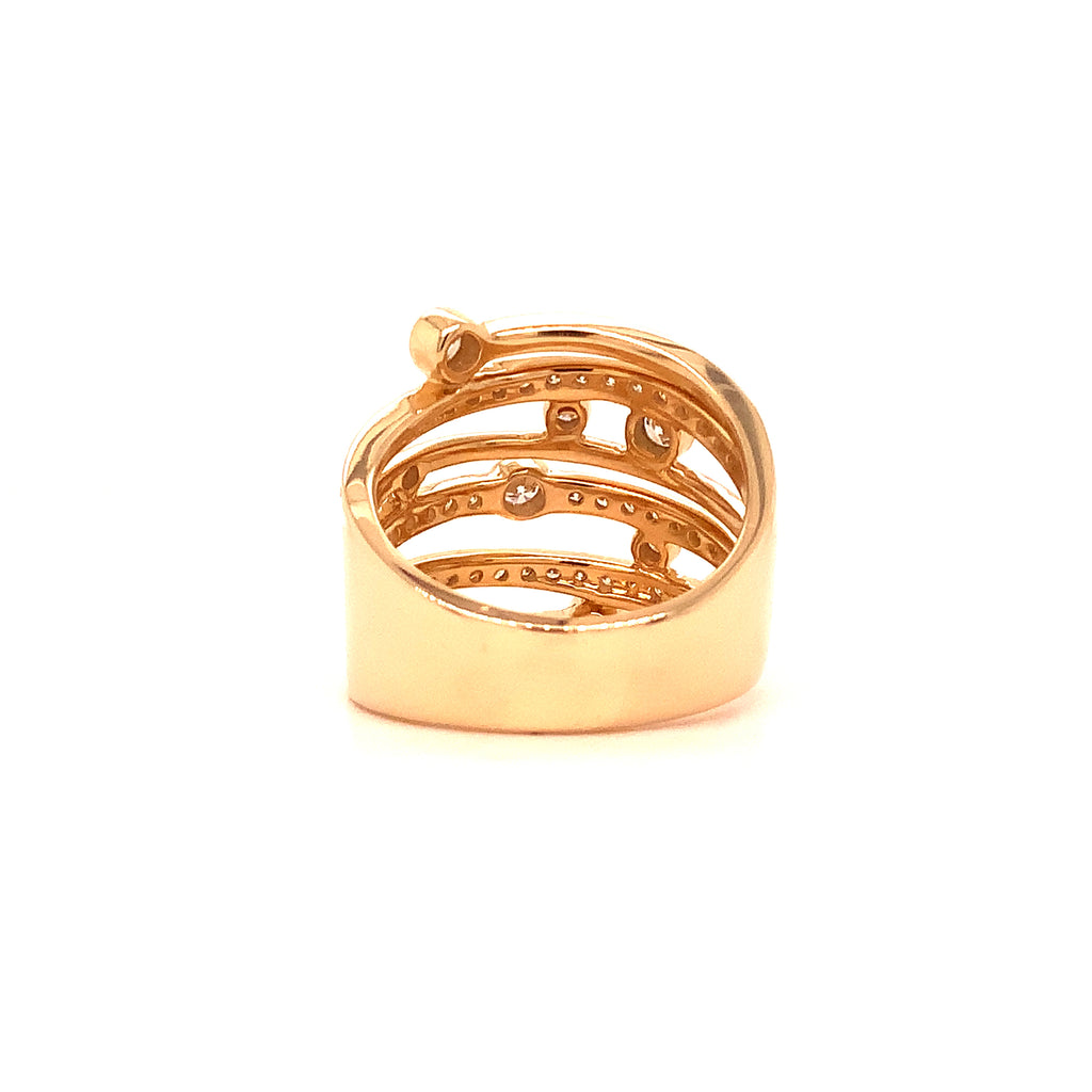 Roman + Jules Right Hand Diamond Ring Set in 14 Karat Yellow Gold - Image 4 of 5