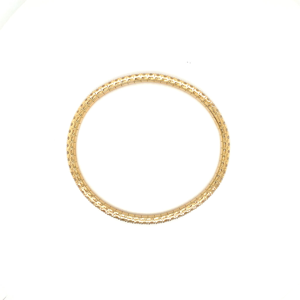 A Link Collection Classic Stretchy Diamond Bracelet 3.44ct Set in 18K Yellow Gold - Image 5 of 7