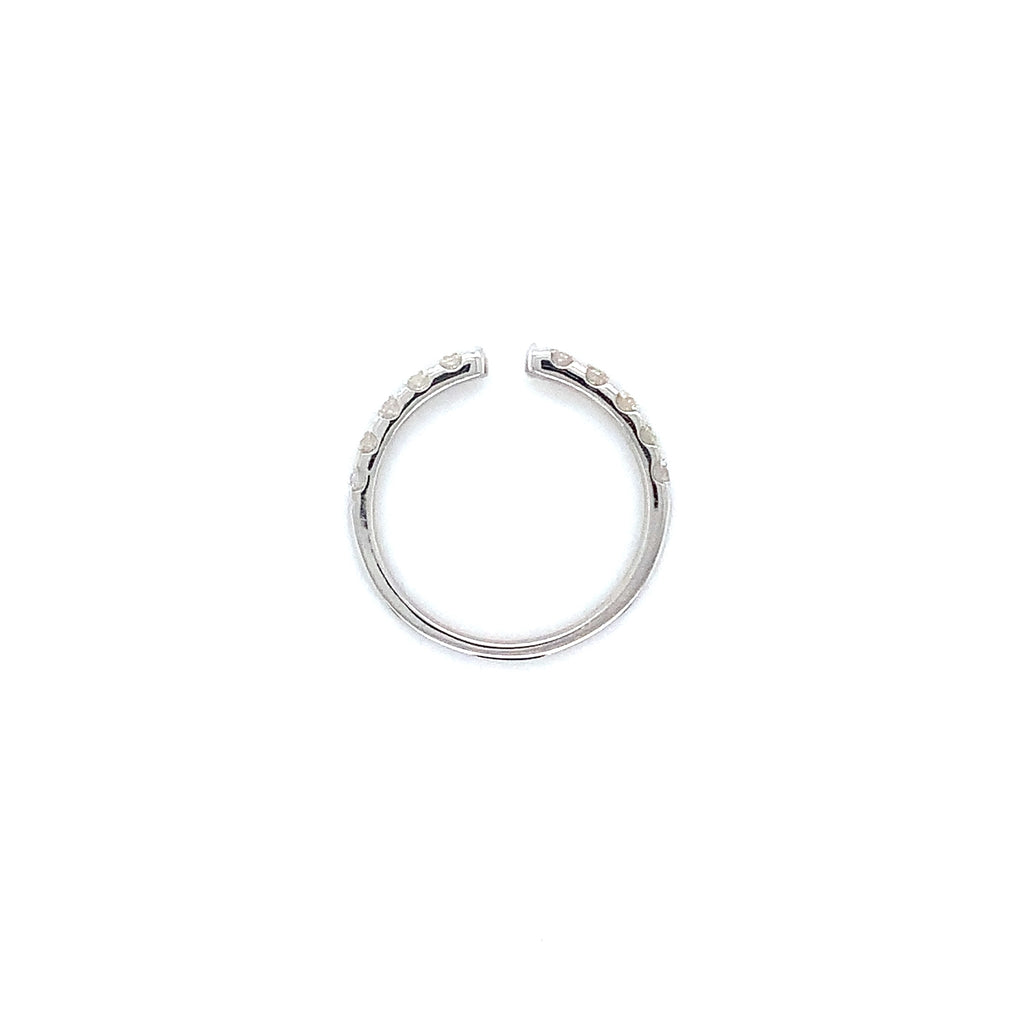 open round brilliant cut diamond stackable band 0.55ctw 14k white gold