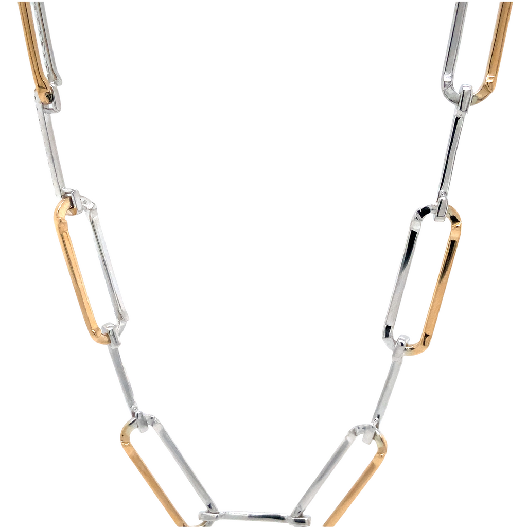 A Link Collection Paper Clip Diamond Chain set in 18Kt Yellow and White Gold - Image 5 of 5