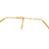 a link diamond drop bezel set beaded etruscan style choker necklace set in 18k two tone gold