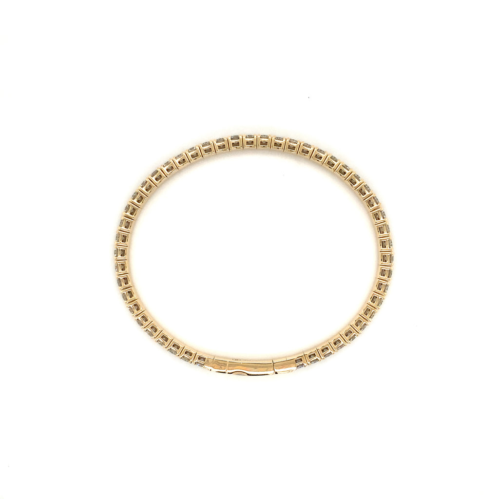 Flexi Single Row Diamond Tennis Bracelet 5.00 Carats t.w. Set in 14 Karat Yellow Gold - Image 4 of 5