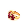 asba collection fine ruby and rose cut diamond band set in 18k yellow gold