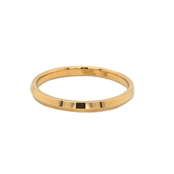 knife-edge stackable wedding band 18k yellow gold 2mm wide