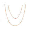 diamond chain 36" long in 14 kt rose gold  18 diamonds = 0.44 cts t.w.