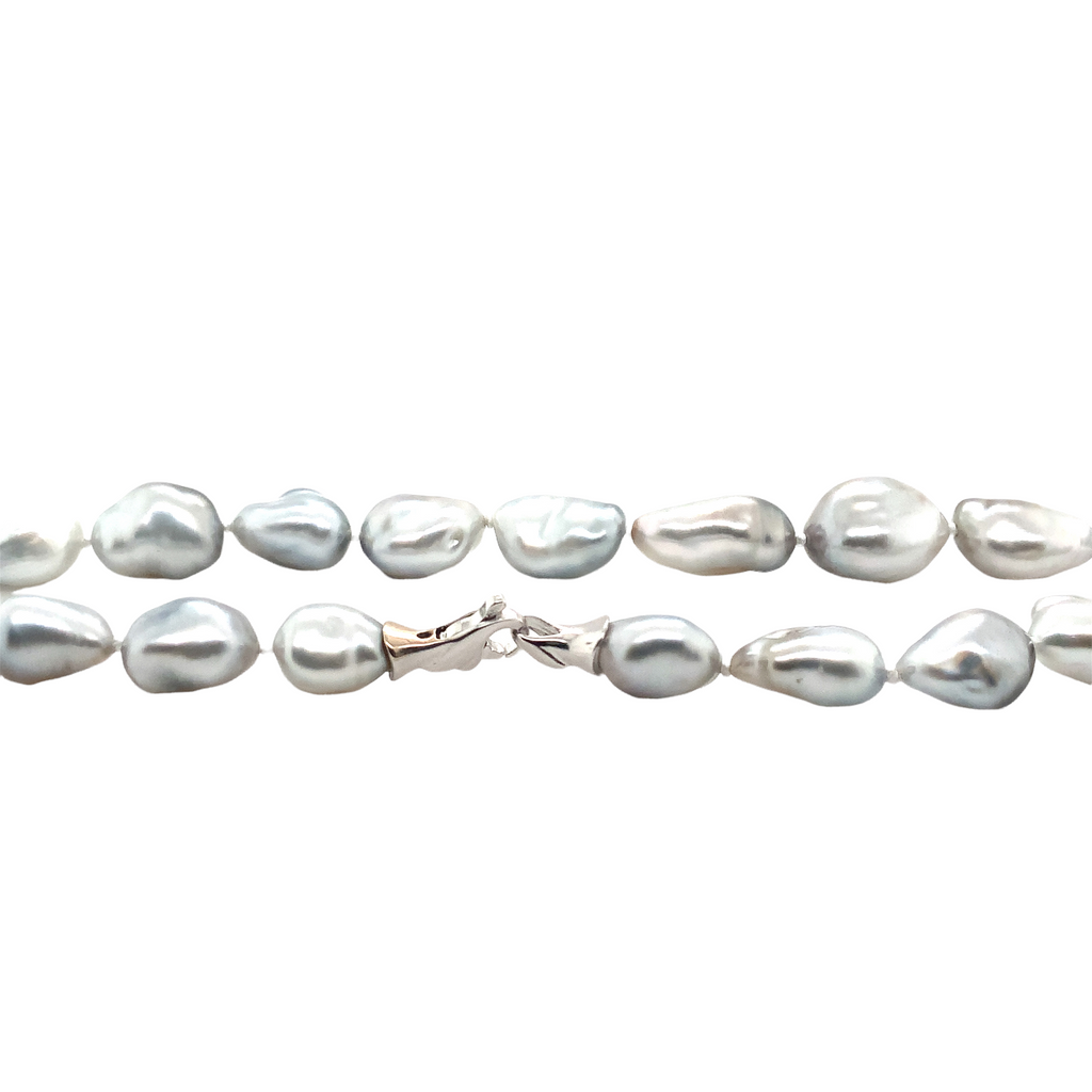 ASBA Collection Natural Keshi Baroque South Sea Cultured Pearl Necklace with 14K White Gold Clasp - Image 3 of 3