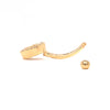 belly button ring in 14 kt yellow gold cubic zirconia halo cluster barbell piercing