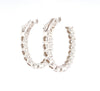 sterling silver cz 3.0 mm oval hoop earrings