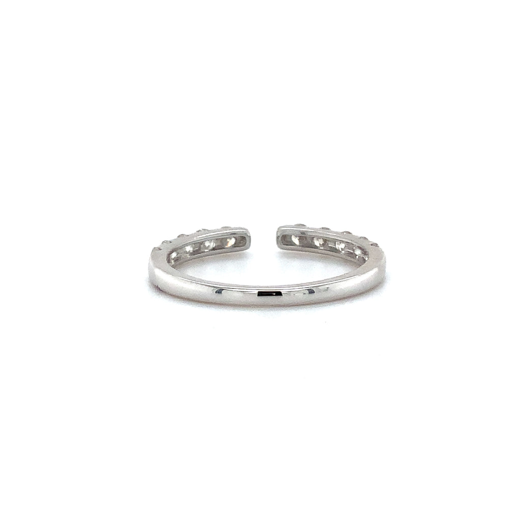open round brilliant cut diamond stackable band 0.55ctw 14k white gold