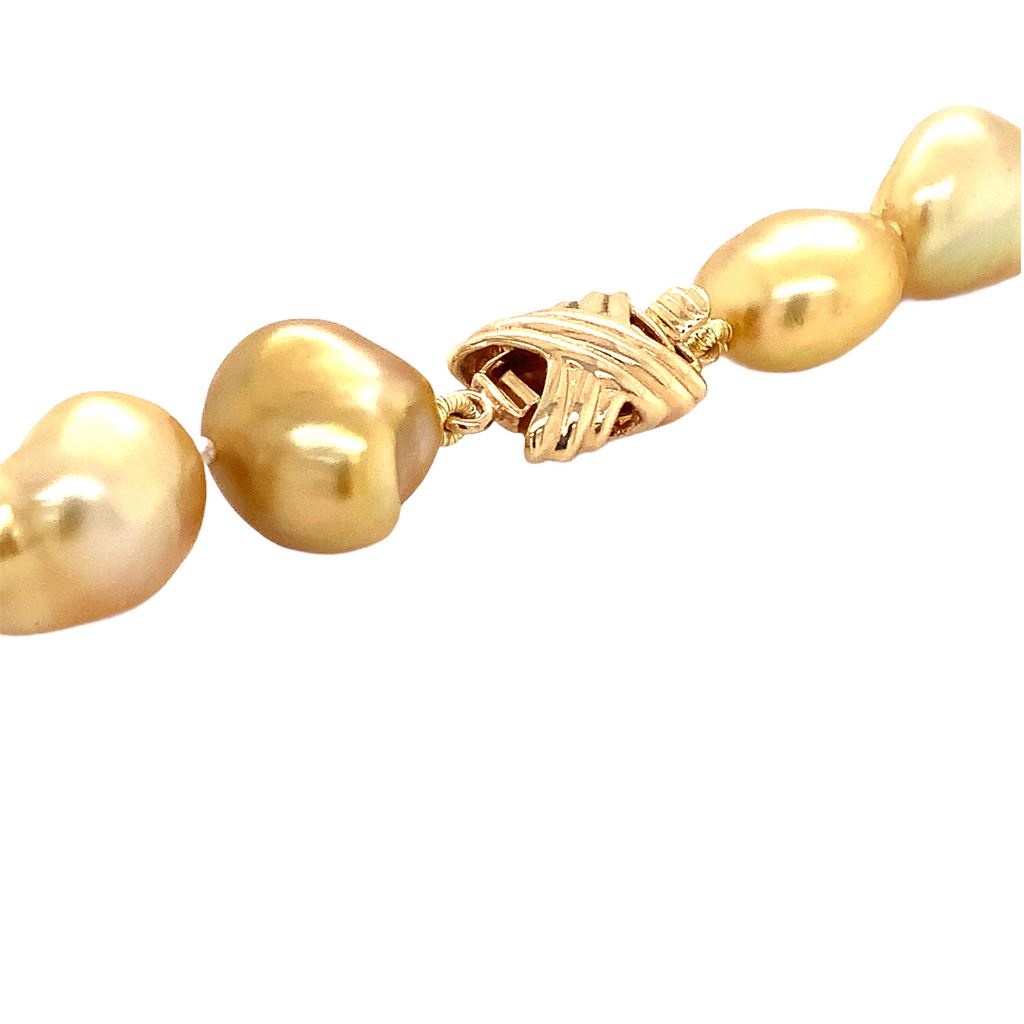 ASBA Collection Natural Golden Keshi Baroque South Sea Cultured Pearl Necklace with 14K Yellow Gold Clasp - Image 5 of 5