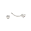 belly button ring in 14 kt white gold and cubic zirconia barbell piercing simple design.