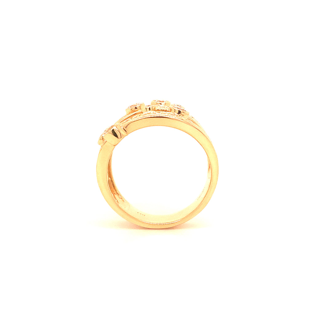 Roman + Jules Right Hand Diamond Ring Set in 14 Karat Yellow Gold - Image 3 of 5