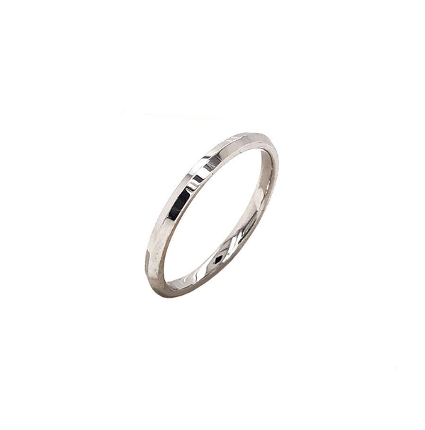 knife-edge stackable wedding band 18k white gold 2mm wide