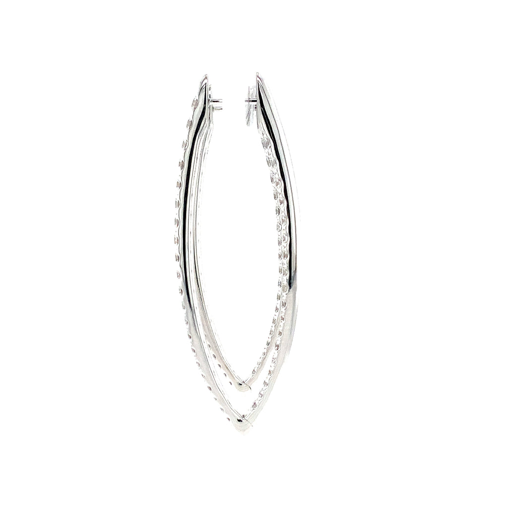 Memoire Imperial Collection Hoop Diamond 2.46 cts.tw. Earring set in 18K  White Gold - Image 4 of 4