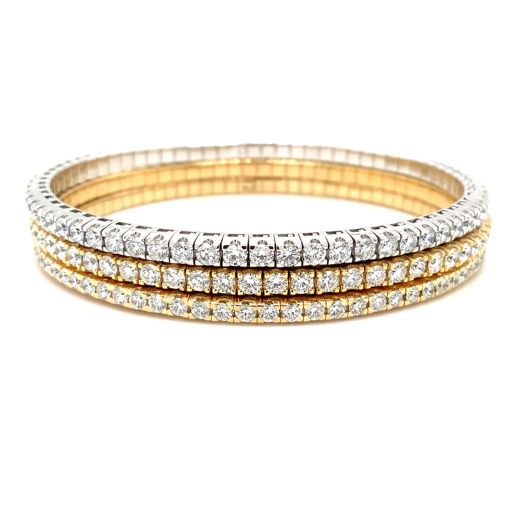 A Link Collection Classic Stretchy Diamond Bracelet 2.53 ct Set in 18K White Gold - Image 4 of 5