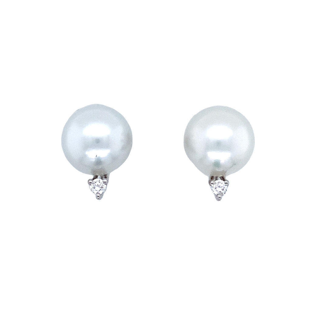 ASBA Collection South Sea Pearl and Diamond Stud Earring set in 14K White Gold - Image 1 of 4