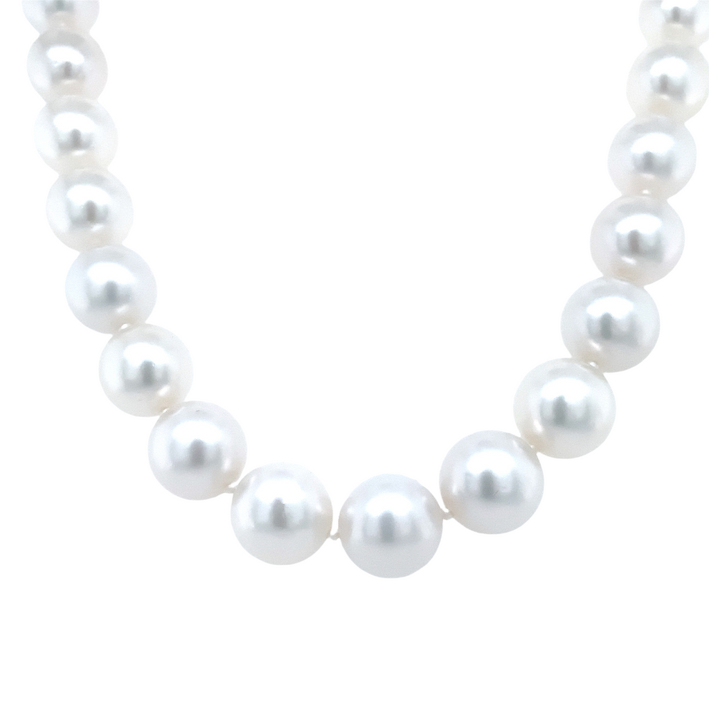ASBA Collection AAA Graduated White South Sea Pearl Necklace with14K White Gold Clasp - Image 1 of 3