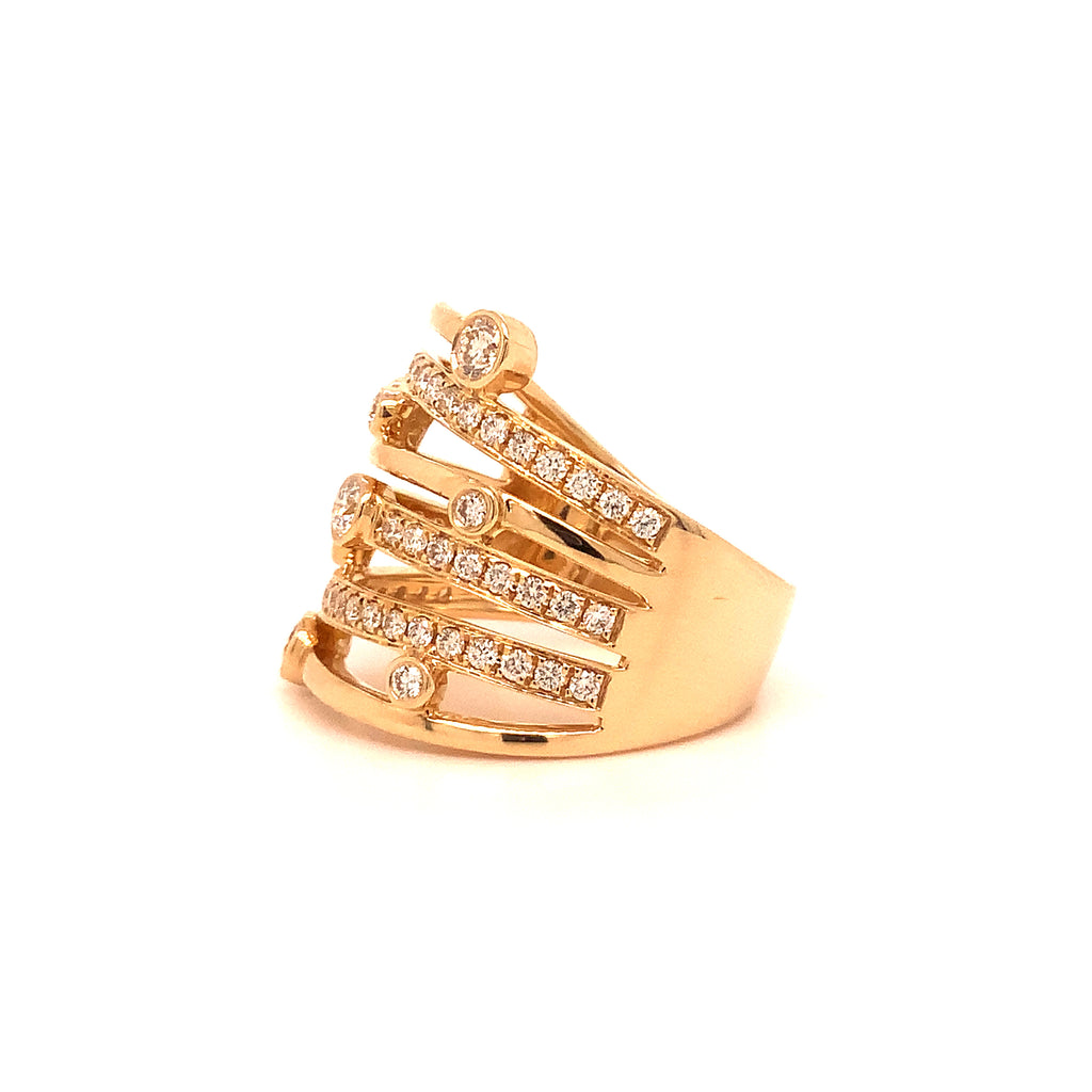 Roman + Jules Right Hand Diamond Ring Set in 14 Karat Yellow Gold - Image 2 of 5