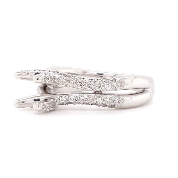 diamond pavé semi mounting 18 round brilliant diamond 0.60 ctw 18k white gold