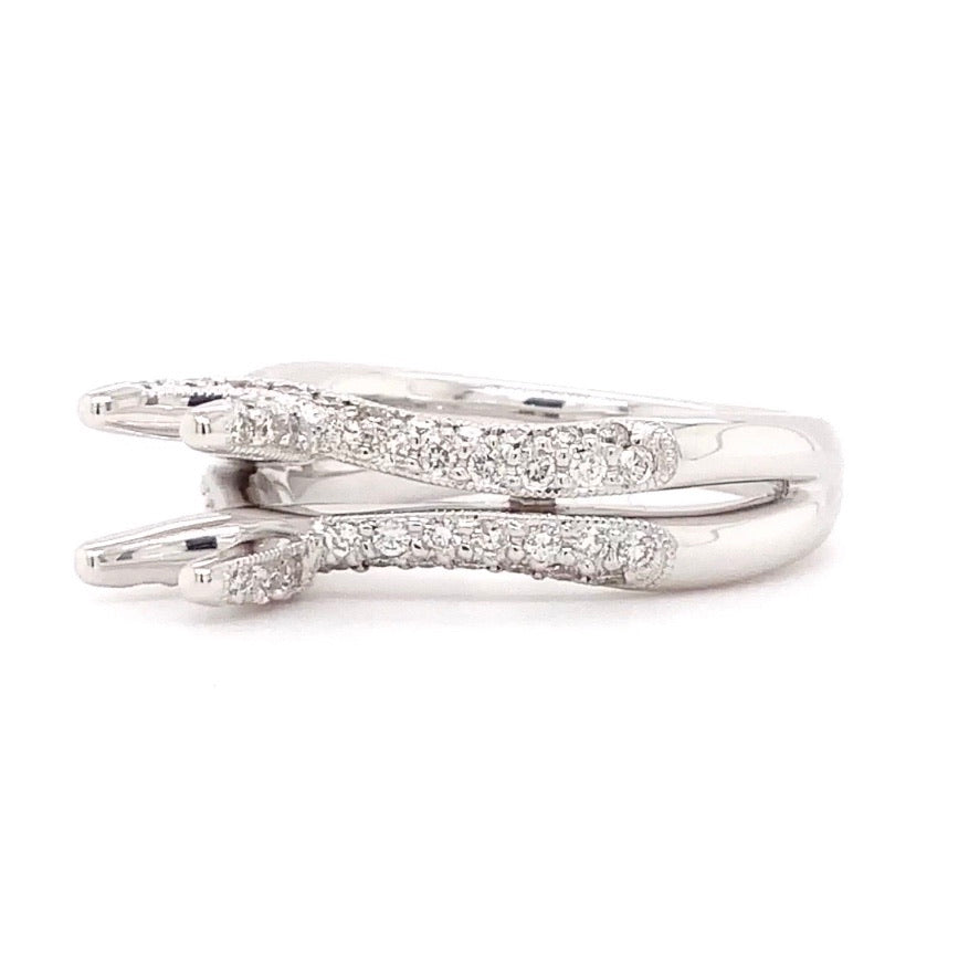 diamond pavé semi mounting 18 round brilliant diamond 0.60 ctw 18k white gold