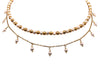 fresh water pearl and gold vermeil beaded collar length adjustable necklace