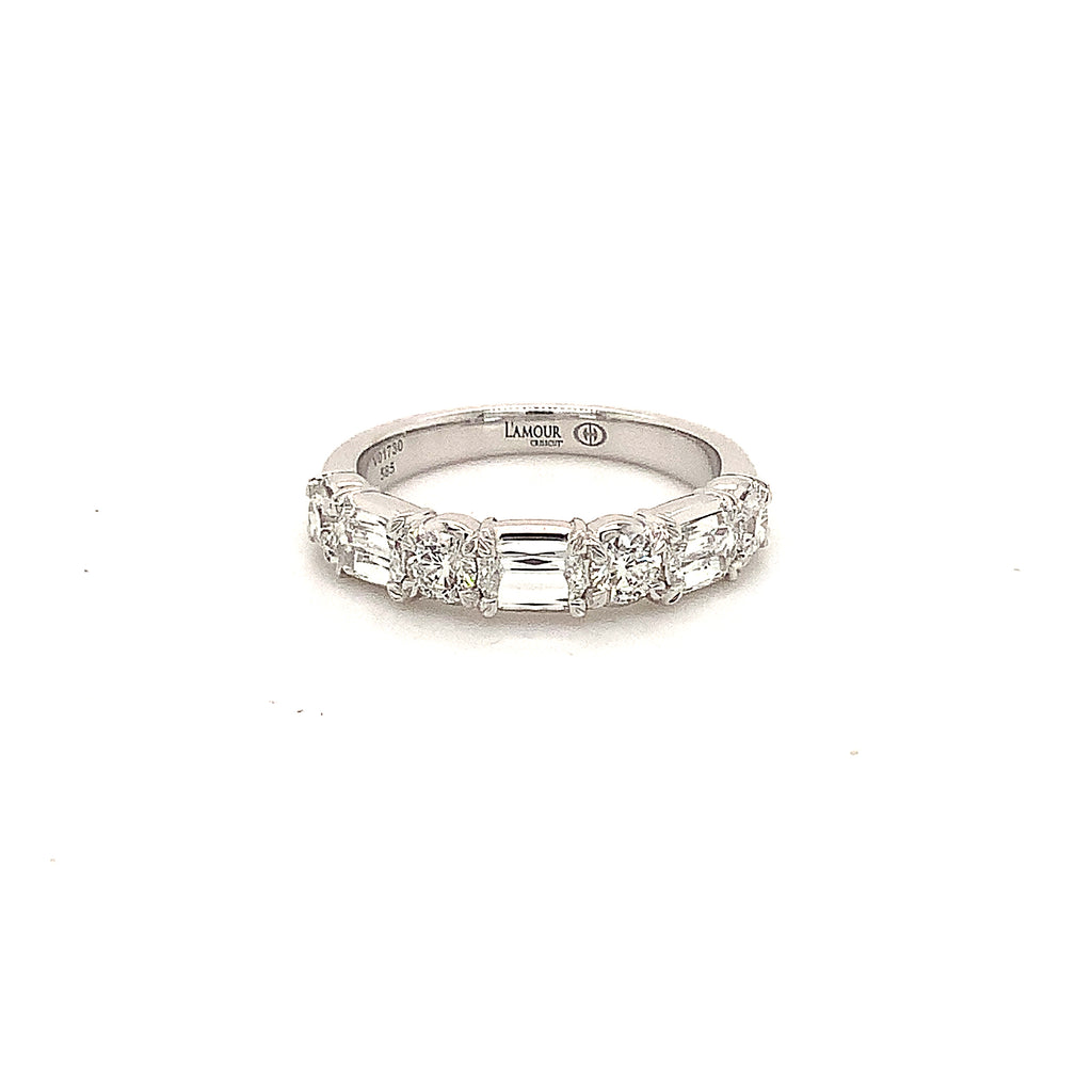Christopher Designs L'Amour Crisscut®Diamond Band in 18K White Gold - Image 1 of 3
