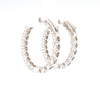 sterling silver cz 3.0 mm oval hoop earrings