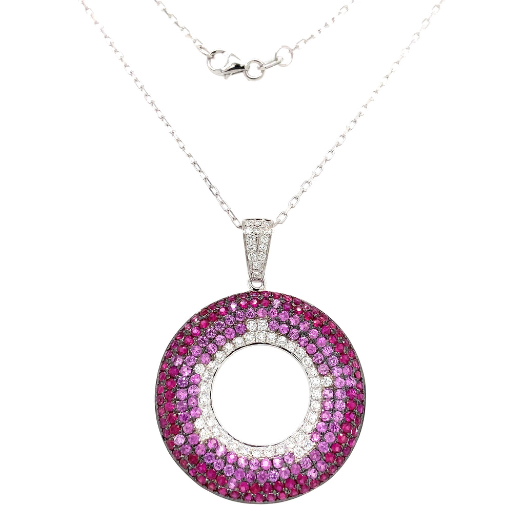Afarin Collection Ambre Pavé Color Stone & Diamond Pendant Set In 18K White Gold - Image 2 of 4