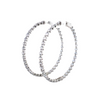 sterling silver 2.7mm cz in and out hoop earrings with secure lock