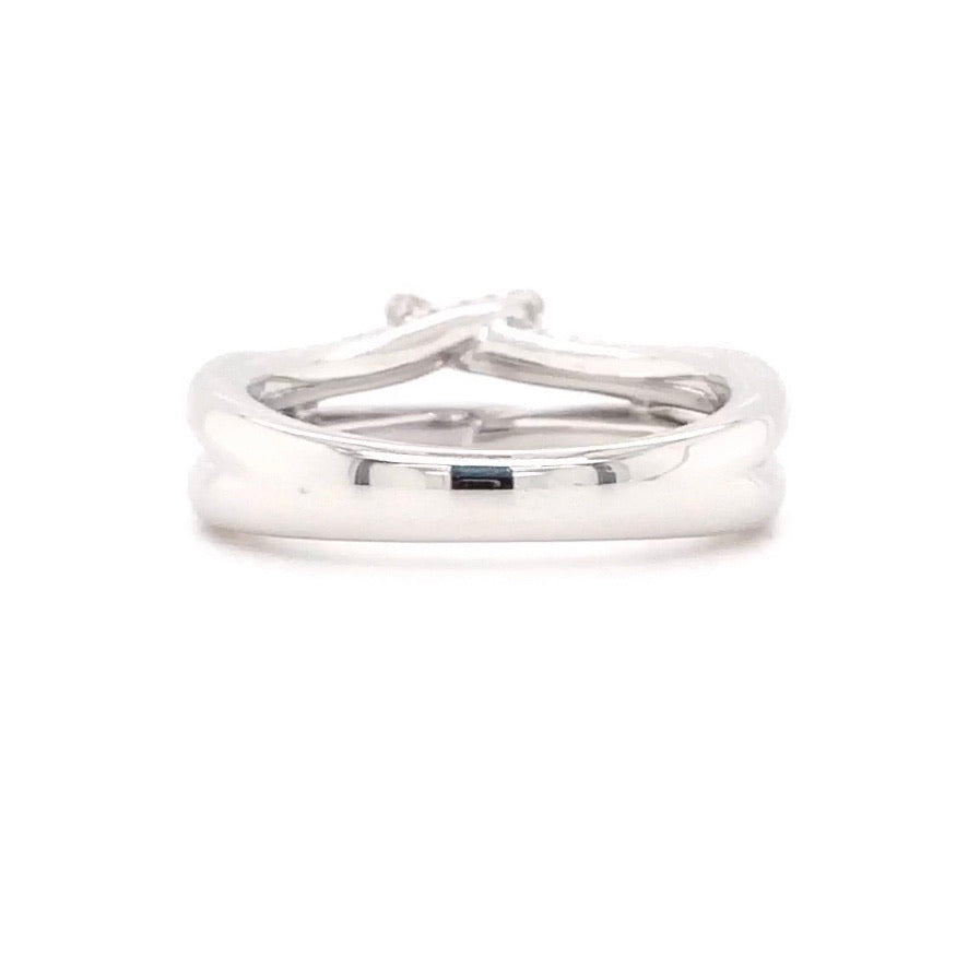 diamond pavé semi mounting 18 round brilliant diamond 0.60 ctw 18k white gold