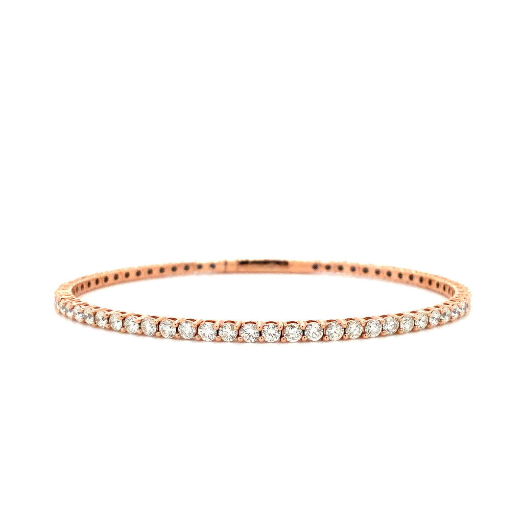 flexi single row diamond tennis bracelet 2.75 carats t.w. set in 14 karat rose gold.