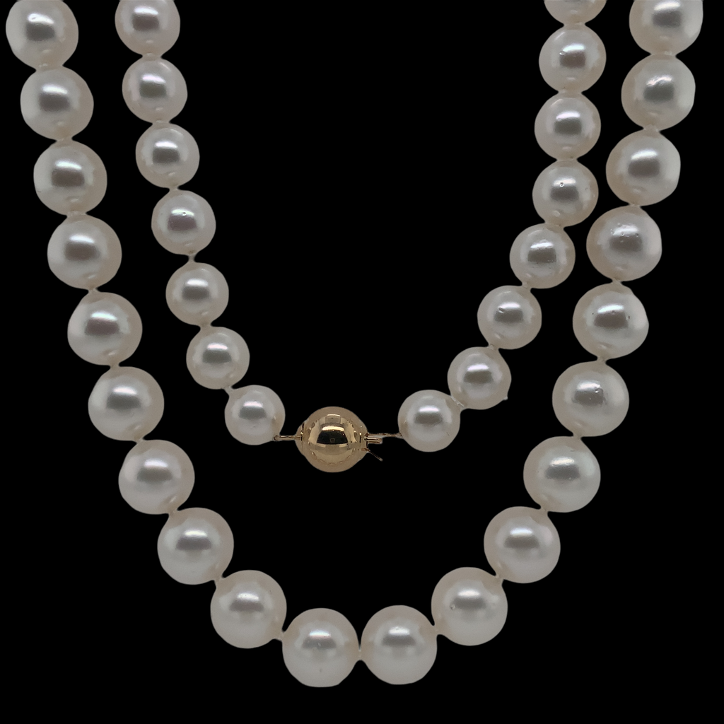 ASBA Collection AAA Graduated White South Sea Pearl Opera Length Necklace with14K Yellow Gold Clasp. - Image 3 of 3