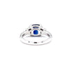gem quality ceylon  blue sapphire 3.21ct diamond 1.10 ct three-stone ring set in 18kt white gold