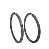 diamond hoop earrings 1.00 ctw oxidized sterling silver